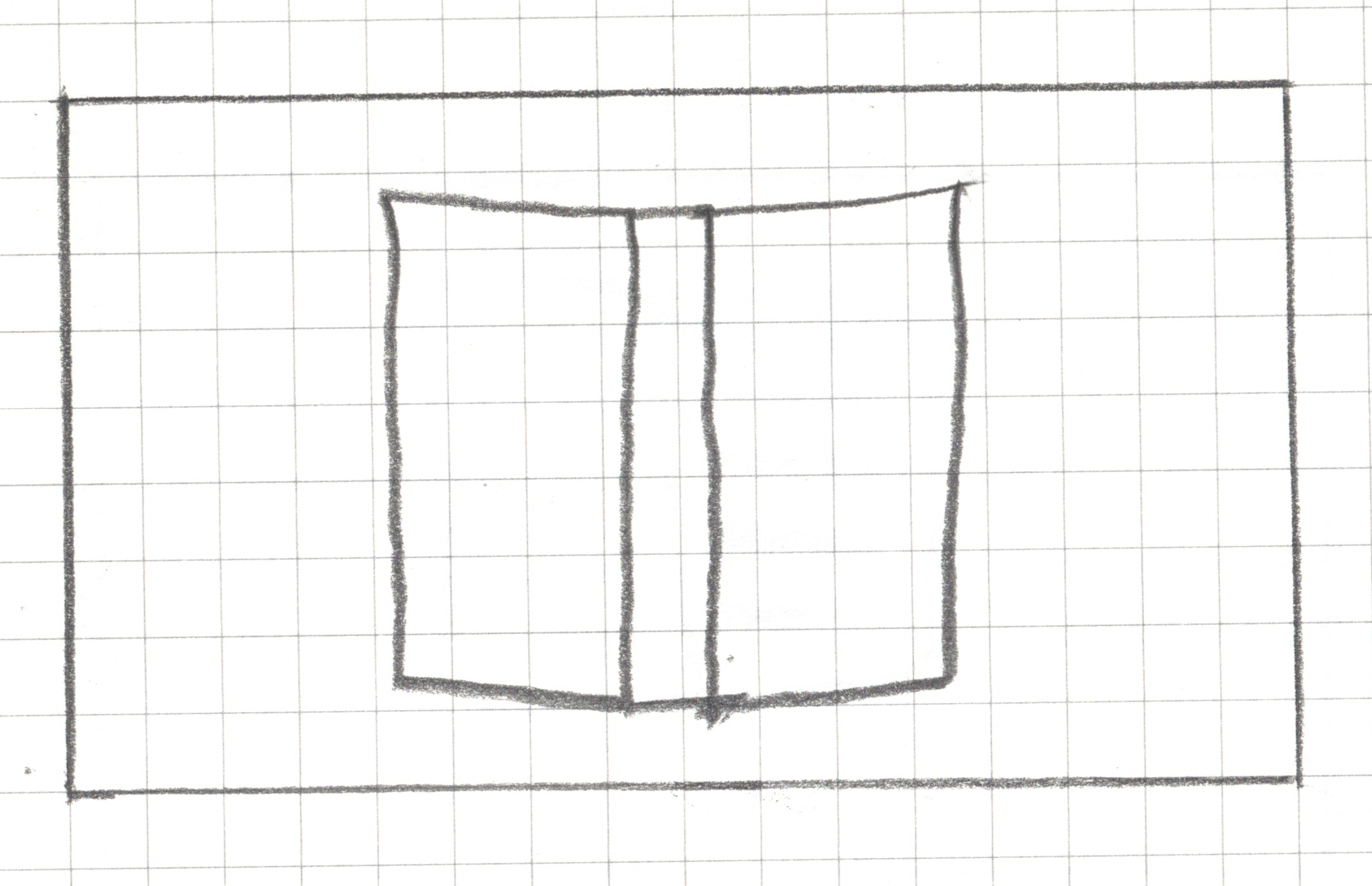 An open book illustration with only edges drawn. We can see back cover spine and front cover.